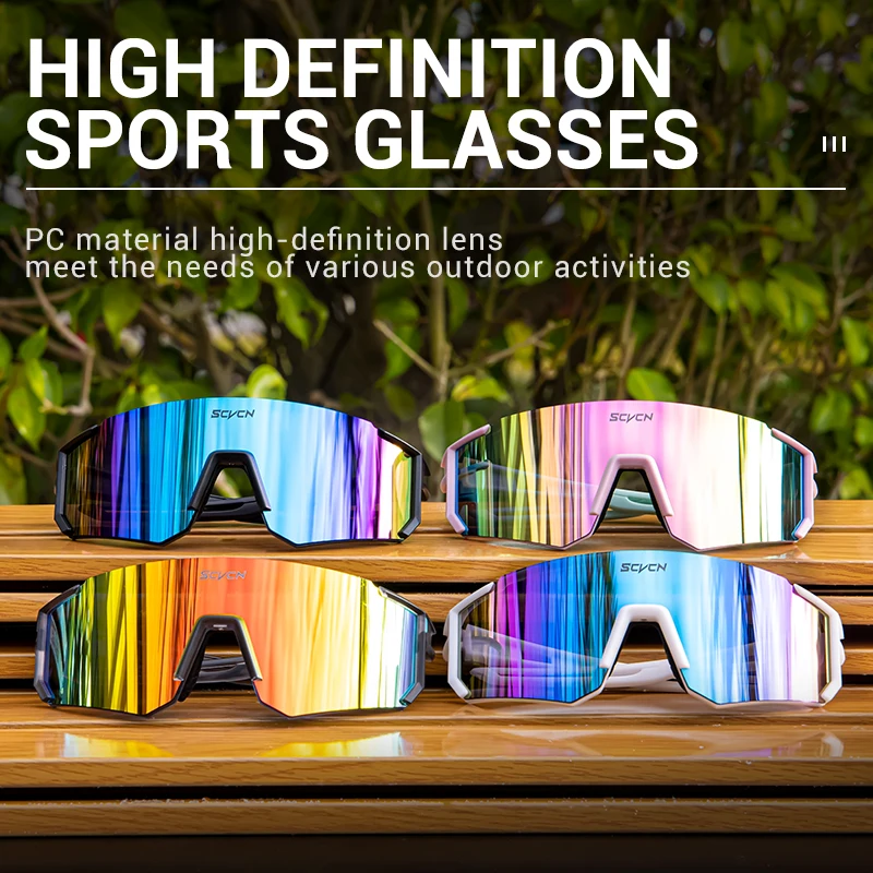 SCVCN Cycling Glasses Bike Sunglasses Men UV400 Eyewear Sports MTB Outdoor Goggles Bicycle Women Sunglasses Multi Color Riding