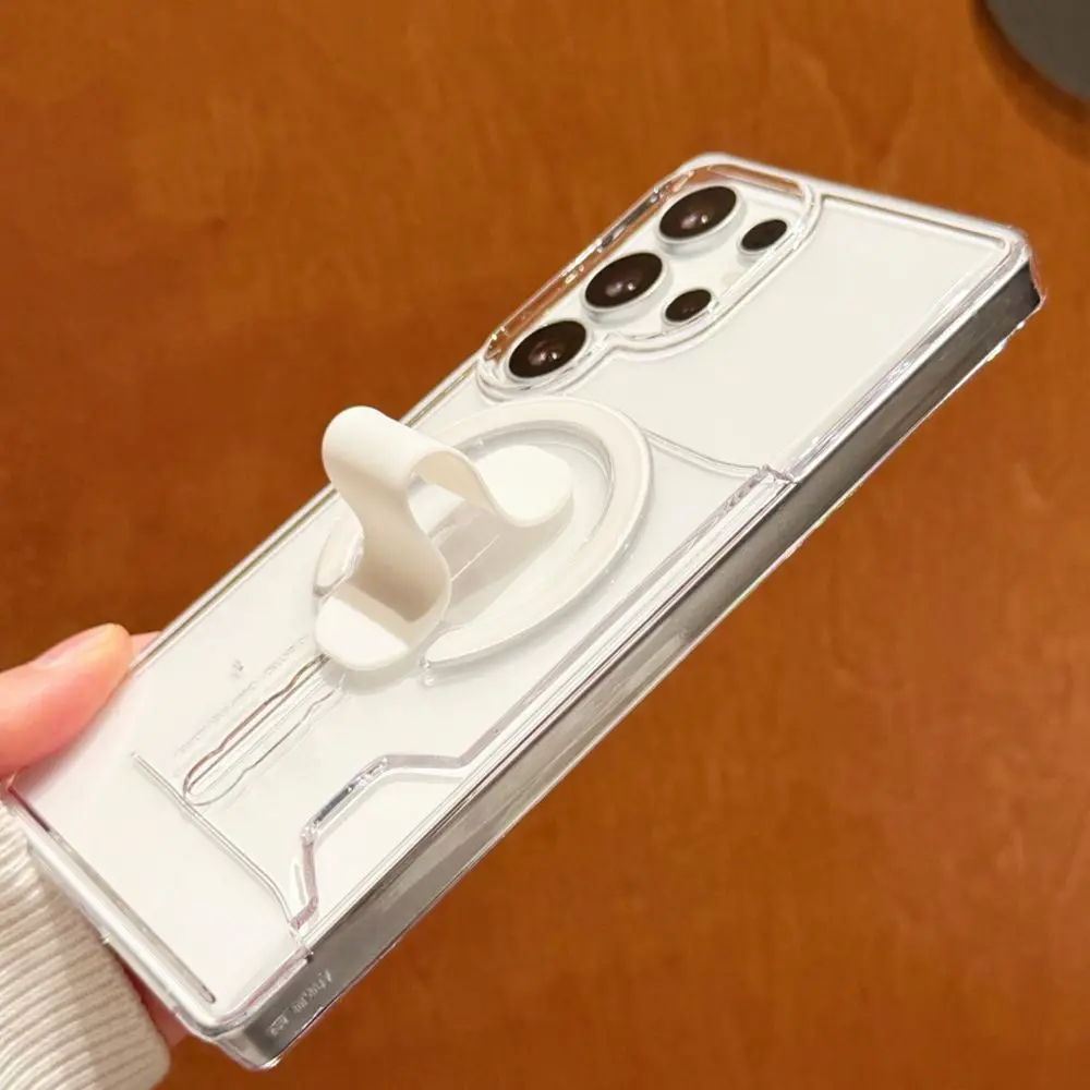 Luxury Magnetic Clear Case with Card Holder - Shockproof Hard Cover