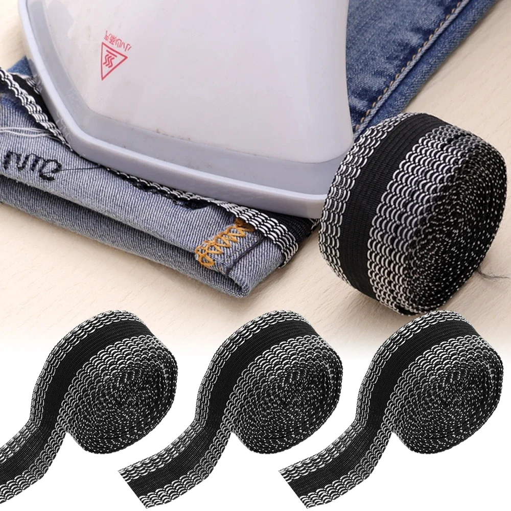 Self Adhesive Fabric Tape Self Adhesive Tape Clothing Auxiliary Fabric Self-Adhesive Pant Paste Tape for Pants Edge Shorten Trousers Patch Clothing Iron-on Hem Fabric Tape DIY Sewing Supplies 1/25M
