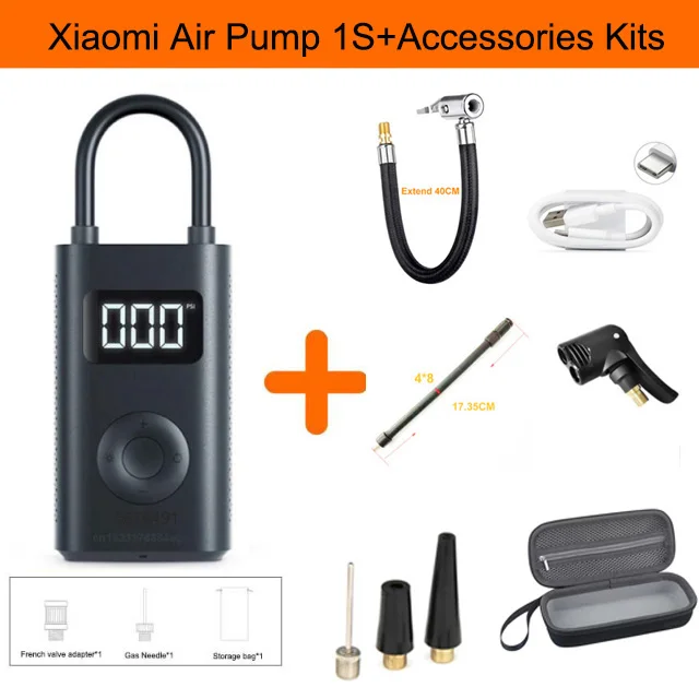 Xiaomi Mijia Portable Electric Air Compressor 1S Inflator Smart Home Air Pump for bike car tire football basketball xiomi 