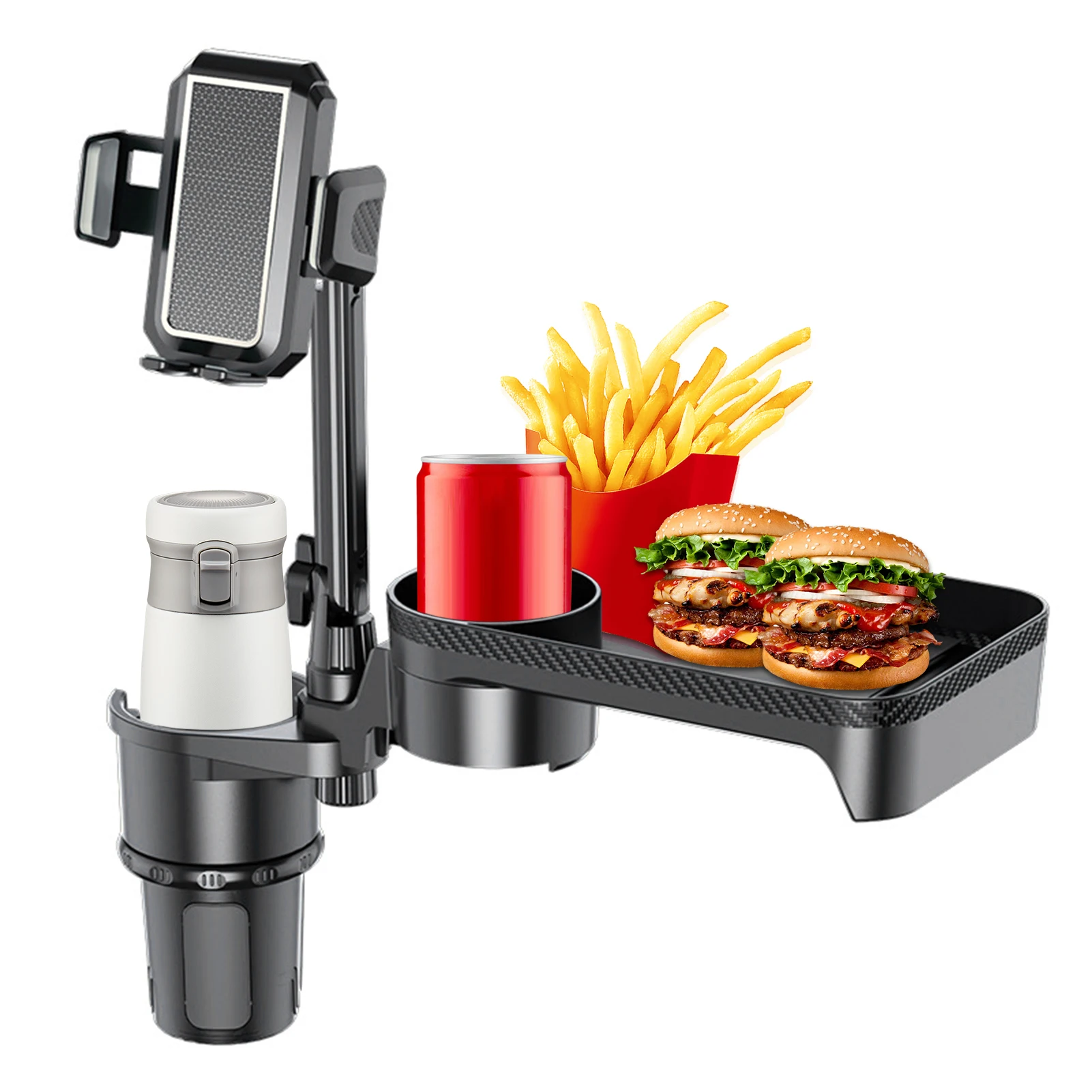 حامل أكواب السيارة متعدد الوظائف، مزود بصينية دوار...