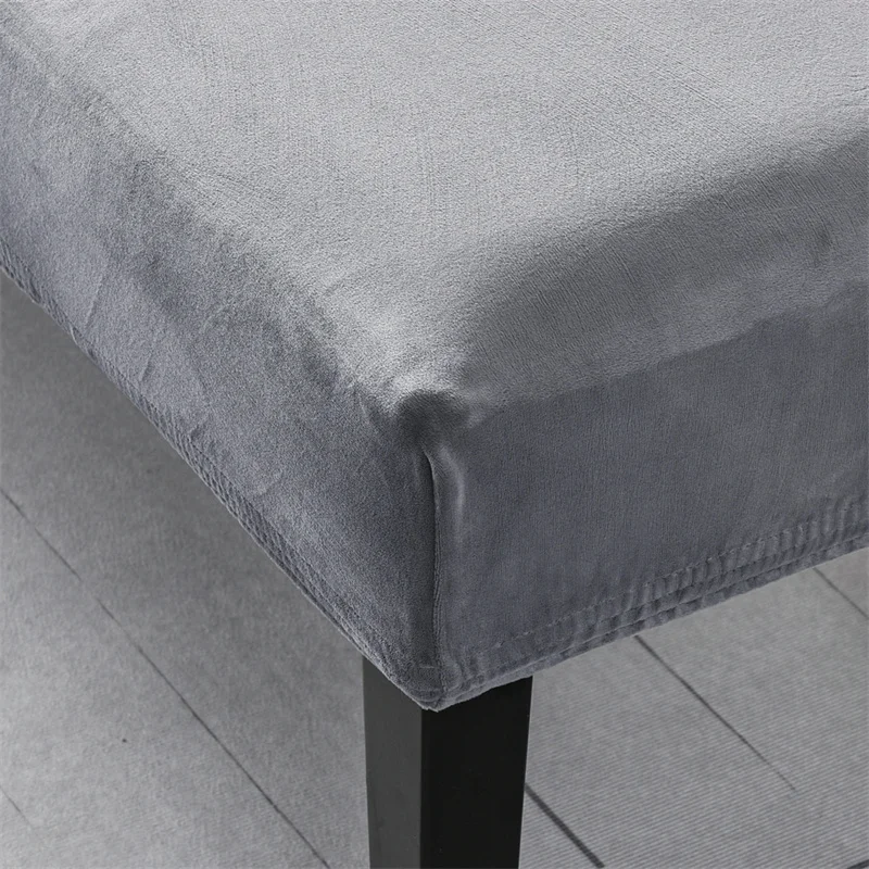 Description Picture 6 of itemSoft Velvet Dining Chair Cover Stretch Piano Stool Cover Long Ottoman Cover Solid Bench Slipcover Changing Shoes for Living Room