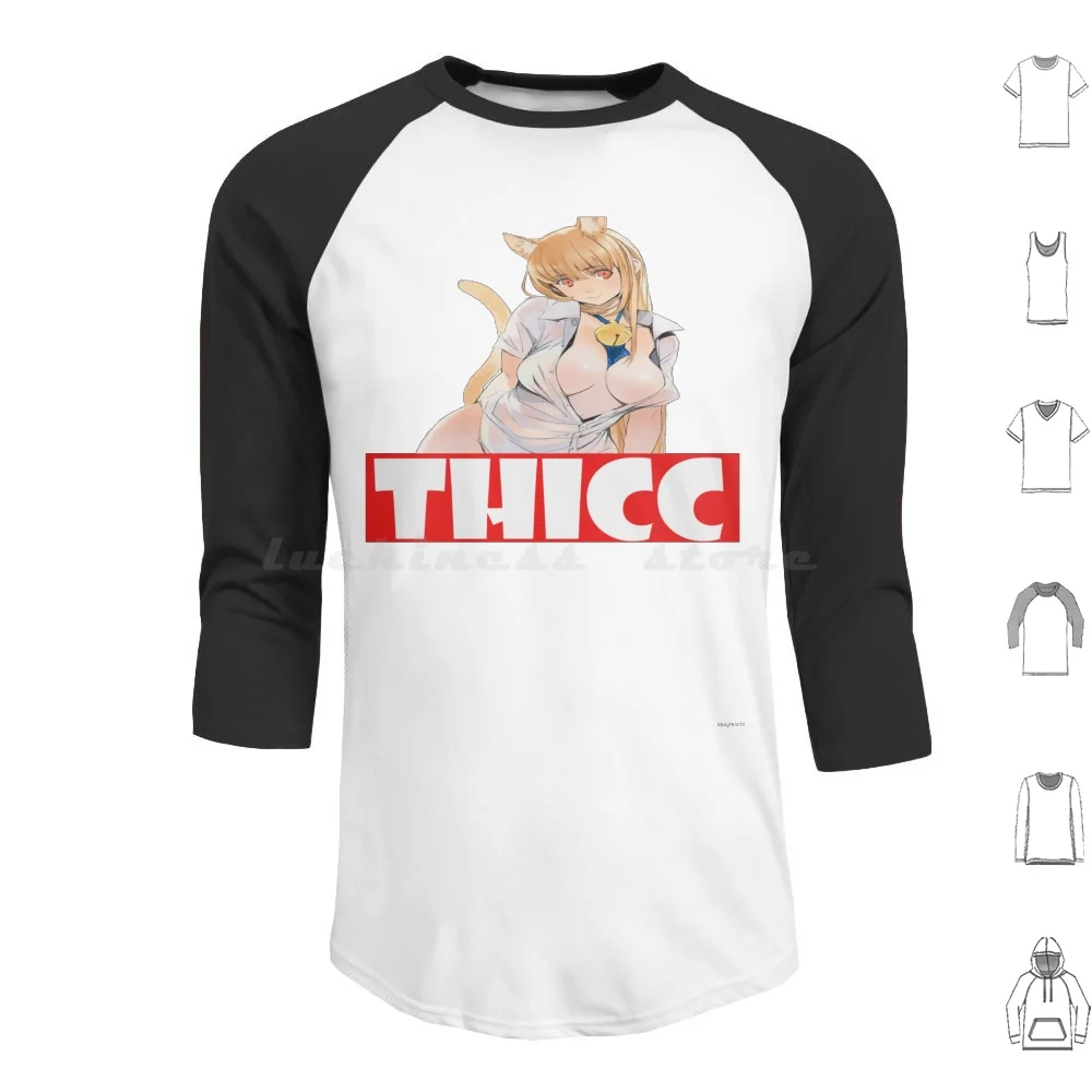 Thicc Neko Hoodie cotton Long Sleeve Thicc Neko Anime Hentai Ecchi Manga Japan Oppai- S6a536d1ad97f48afb65b35ae1a49bb7et