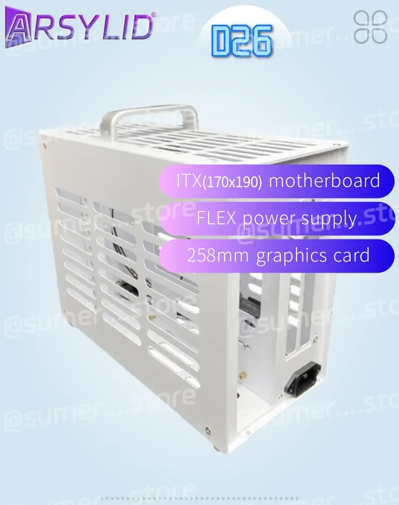 D26 A4 Chassis Motherboard Mini ITX Game Computer 50mm Radiator Support 258mm Graphics Card I7 17*19cm Case