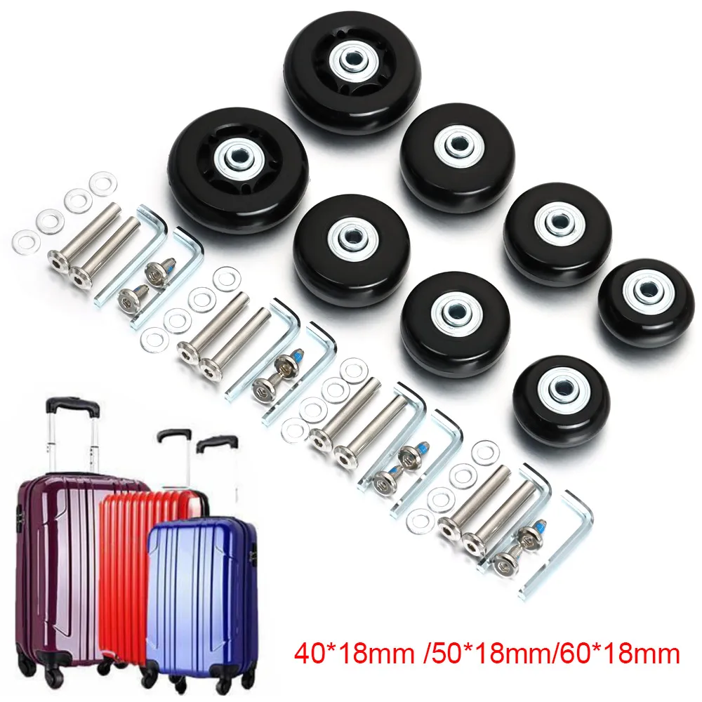 2PcsReplaceWheelsWithScrewForTravelLuggageSuitcaseWheelsAxles