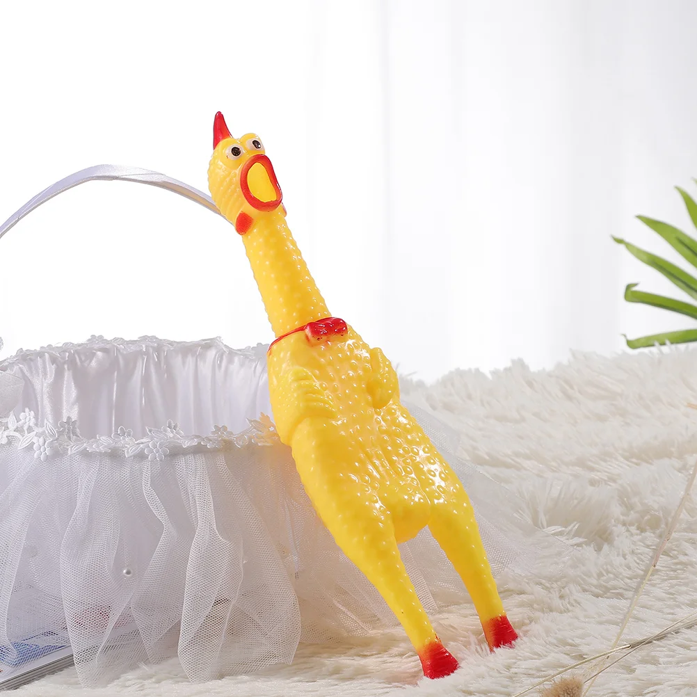 

12 Pcs Stress Reliever Screaming Chicken Toy Decompression Toys Vinyl Squawking