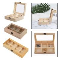 Display Cabinet Wooden Tea Coffee Rack Storage Box 8Compartment Wood + Glass 1 PCS 2