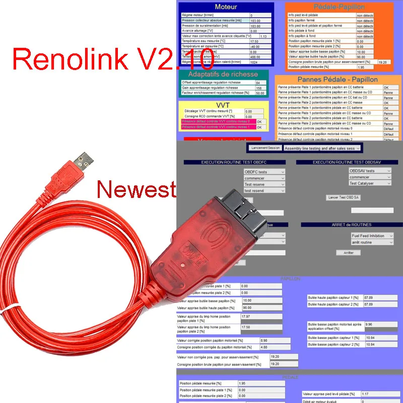 

Программатор Renolink V2.10 для Renault ECU, программатор для кодирования ключей, сброс воздушной сумки, обновление Renolink 1,99, Диагностика через USB