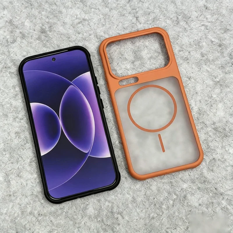 Enhanced Magnetic Shockproof Translucent Armor Case - Matte Finish, Wireless Charging Supported