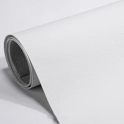 Self-Adhesive Faux Leather Repair Patches - 20x30cm Synthetic PU Fabric for Sofa and DIY Projects (WHITE)