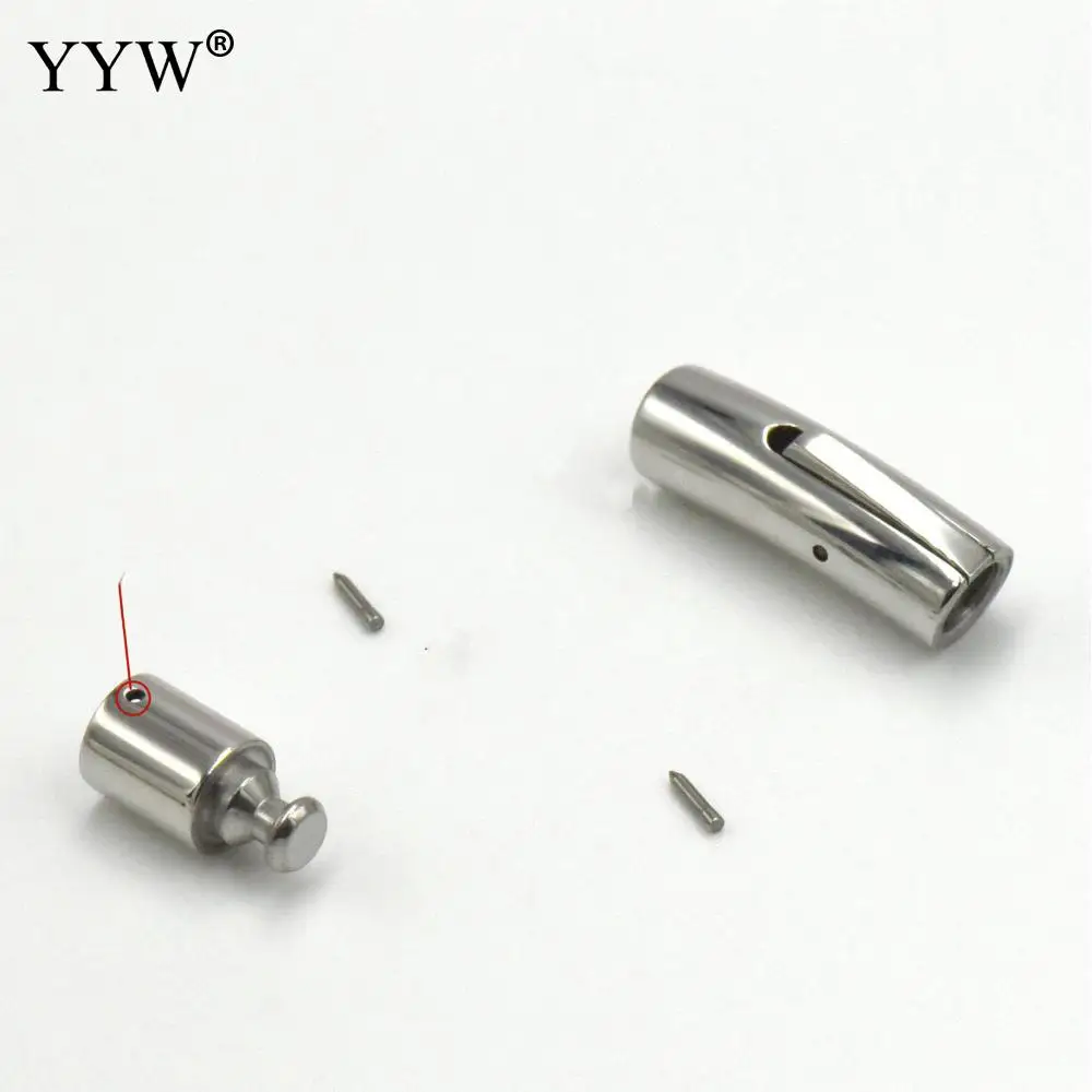 10PCs Stainless Steel Bayonet Clasp Tube 2/3/4/5/6mm Contector for Round Leather Cord Bracelet Snap Lock End Caps Jewelry Diy