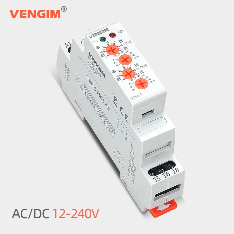 Relé de Tempo Modular Eletrônico da Repetição da C.a. dc Pelo tipo do Trilho do Ruído Relé Assimétrico 12v 24v 220v 230v do Temporizador do Ciclo
