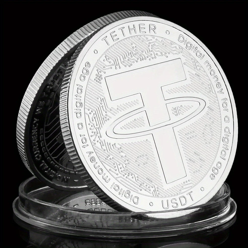 Golden-Plated USDT Cryptocurrency Collectible Coin Souvenir Gift