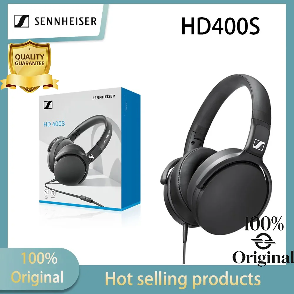 Sennheiser HD400S Headphones Head Mounted Wired with Microphone Esports Games Closed Ear Pack Low Bass Noise Reduction