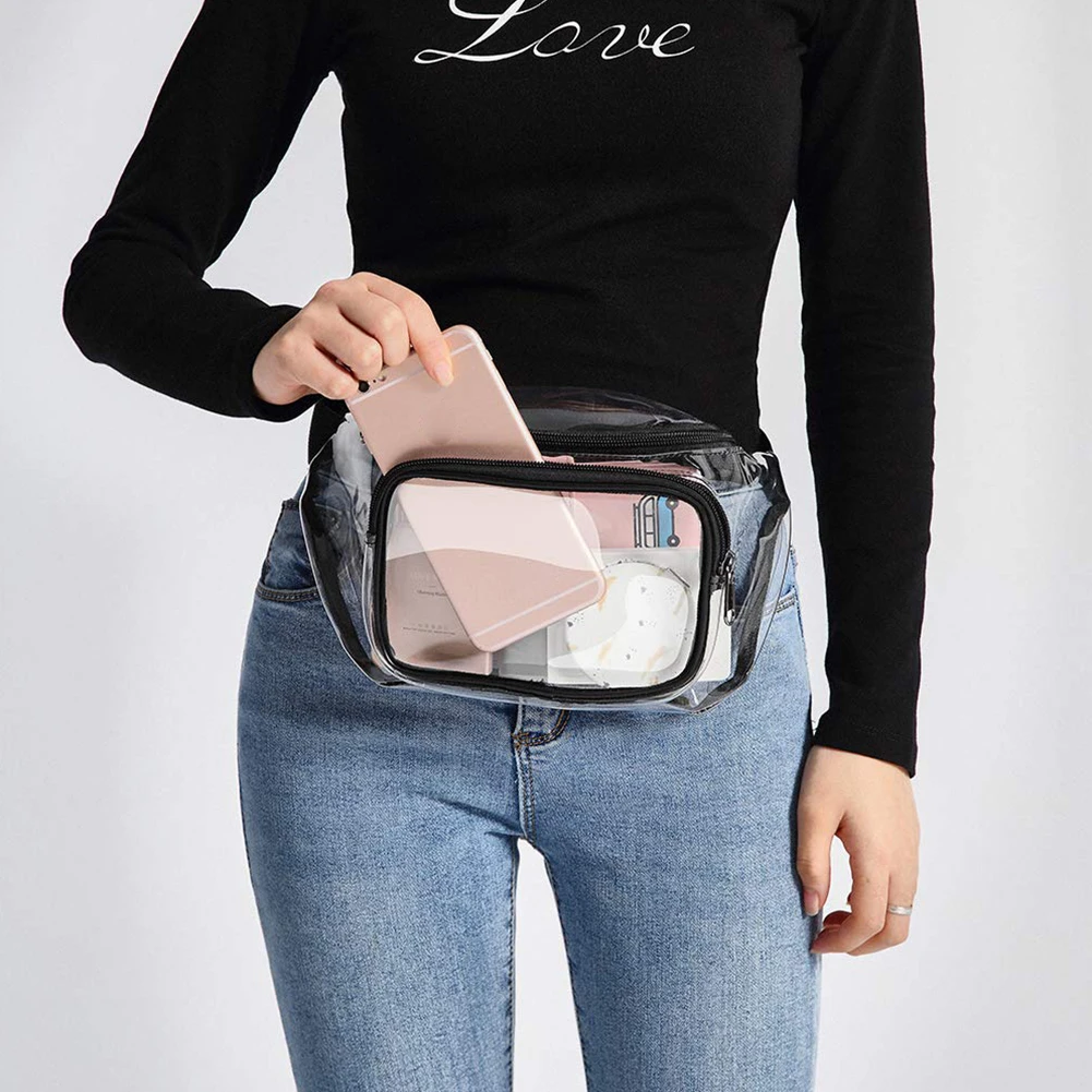 Clear Fanny Pack Stadium Approved Waist Packs for Women Men Waterproof Waist Bag Clear Purse Transparent Belt Bag for Concerts