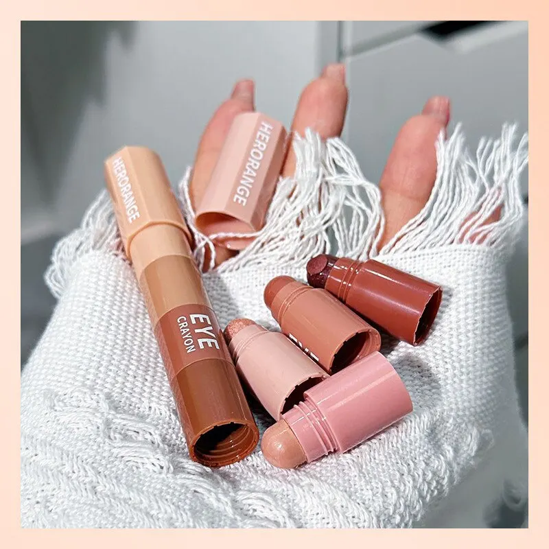 Multi-purpose Eyeshadow Crayon Pen 4 in 1 Eye Makeup HERORANGE Mini Small Cannonball Combination Eye Shadow Pencil eyeshadow stick,makeup pen,eyeshadow pen,eyeshadow pencil