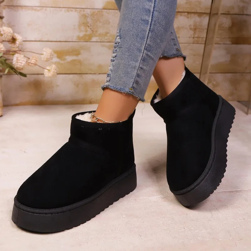 Real Sheepskin Wool Low-cut Warm Comfortable Shoes Women Fashion Short Shoes 2025 New Winter Warm Boots Fur Ladies Snow Boots - Image 3