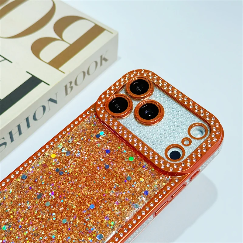 Sparkling Diamond Glitter Sequin Bling Phone Case - Shockproof Air Soft Silicone Duo Cover