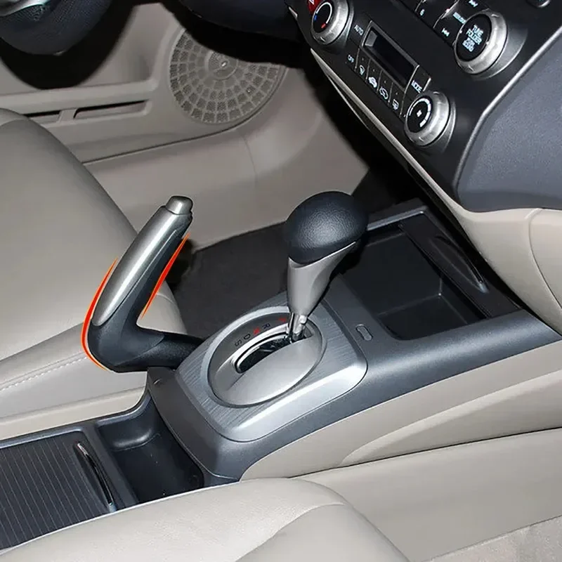 Handbrake Lever Knob for Honda Civic Coupe Sedan 2006 2007 2008 2009 2010 2011 2012 Carbon Fiber Hand Brake Trim Cover Accessory