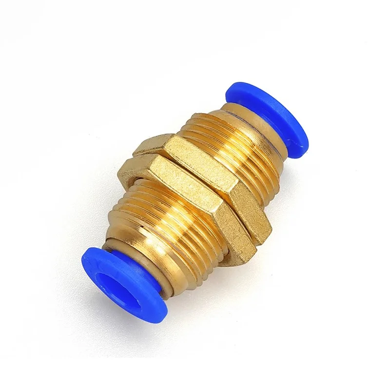 20PCS Pneumatic Fittings PM Straight Bulkhead Union Connector 4mm 6mm 8mm 10mm 12mm OD Hose Plastic Push In Gas Quick Connector
