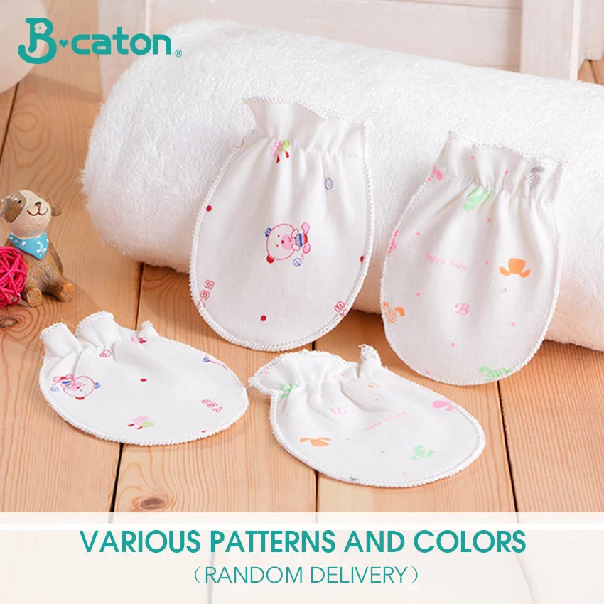 5Pairs Gloves Baby Cotton Protect Scratch Skin Anti-Grabbing Gloves Boys Girls Mittens Newborn Baby Soft Comfortable 0-6 Months 5