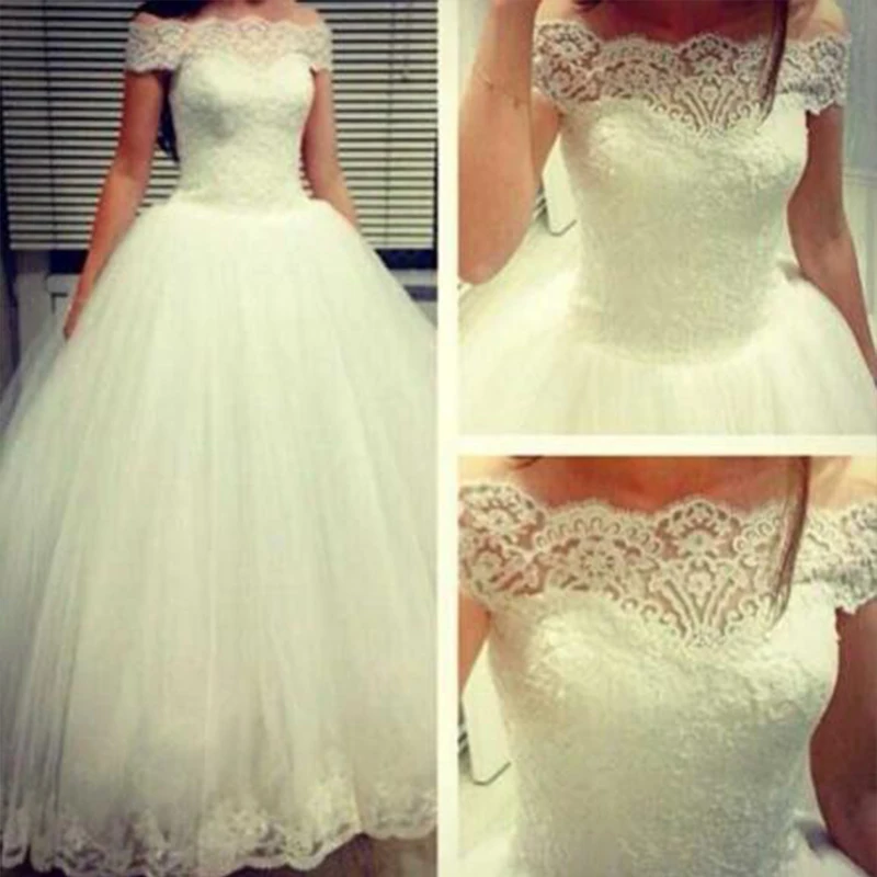 

ZJ9097 Boho Wedding Dress A-line 2024 Off The Shoulder Bridal Gown For Women Lace Sweetheart Plus Size For Women