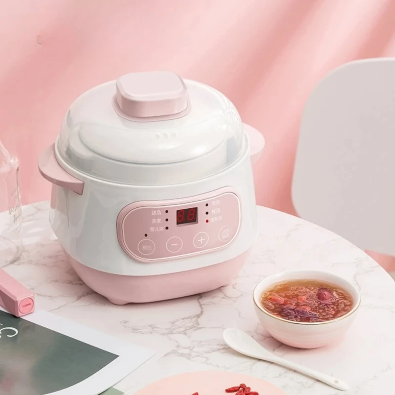 BS206 Automatic Electric Porridge Pot for Newborns, Ceramic Stewing Pot, Baby Food Cooking, Safe and Healthy Baby Products,