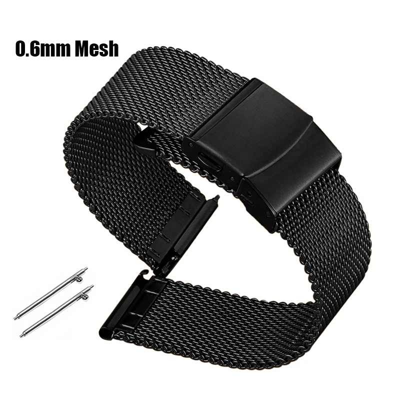 Premium Stainless Steel Mesh Milanese Watch Strap - Versatile Sizing Options