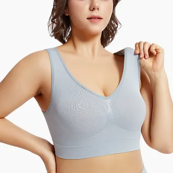Seamless Bras For Women Hollow Mesh Breathable Sports Bra Female Wireless No Pads Crop Top Sexy Lingerie Soft Brassiere M-5XL 1