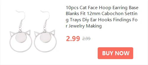 10pcs Moon Charm Earring Base Blanks Fit 10mm 12mm Cabochon Earrings Bezel Setting Trays Diy Jewerly Accessories