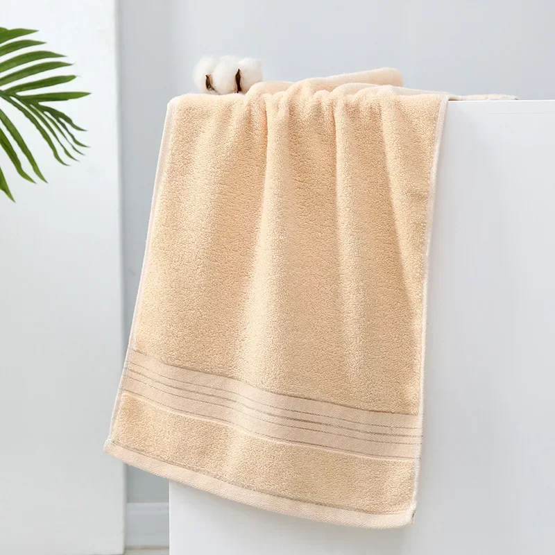 2pcs Towel 100% Cotton Bath Towels Bathroom Accessories Spa Absorbency For Home Solid Color Gold Wire Soft Friendly Face Beach