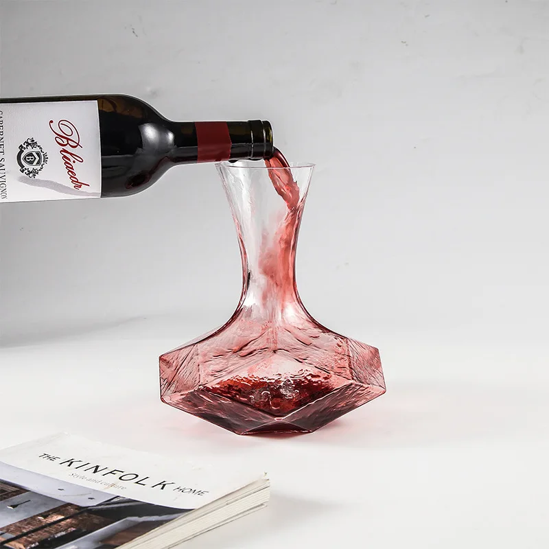 Irregular Wine Decanter Creativity 1450ml Decanter Dispenser Crystal Glass Wine Aerator Mirror Jug Gift Bar Decor Art Glassware wine aerator pourer,wine aerator decanter