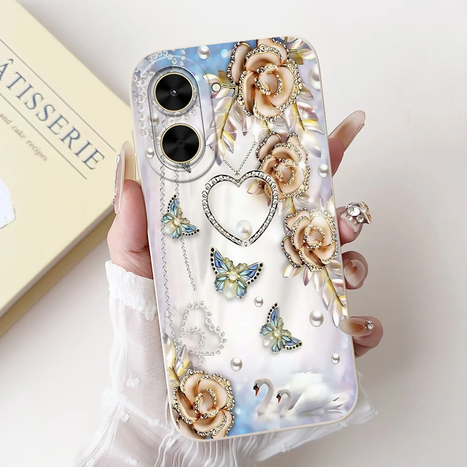 Luxury Flowers Bow Painted Soft TPU Phone Case Cover