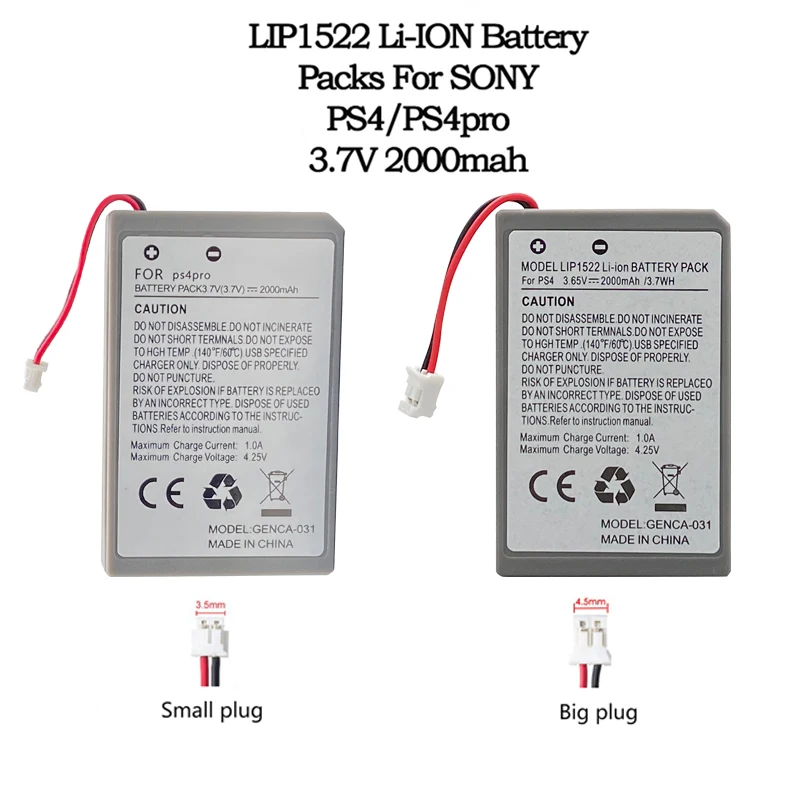 

Battery For SONY PS4/ PS4 Pro Slim LIP1522 KCR1410 Dualshock 4 V1 V2 Wireless Controller Playstation GamePad Replace Battery