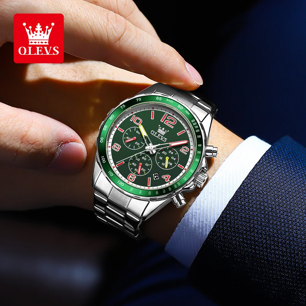 OLEVS Men's Watches Waterproof Original Brand Calendar Quartz Watch for Male Luminous Trend Fashion Authentication Wristwatch