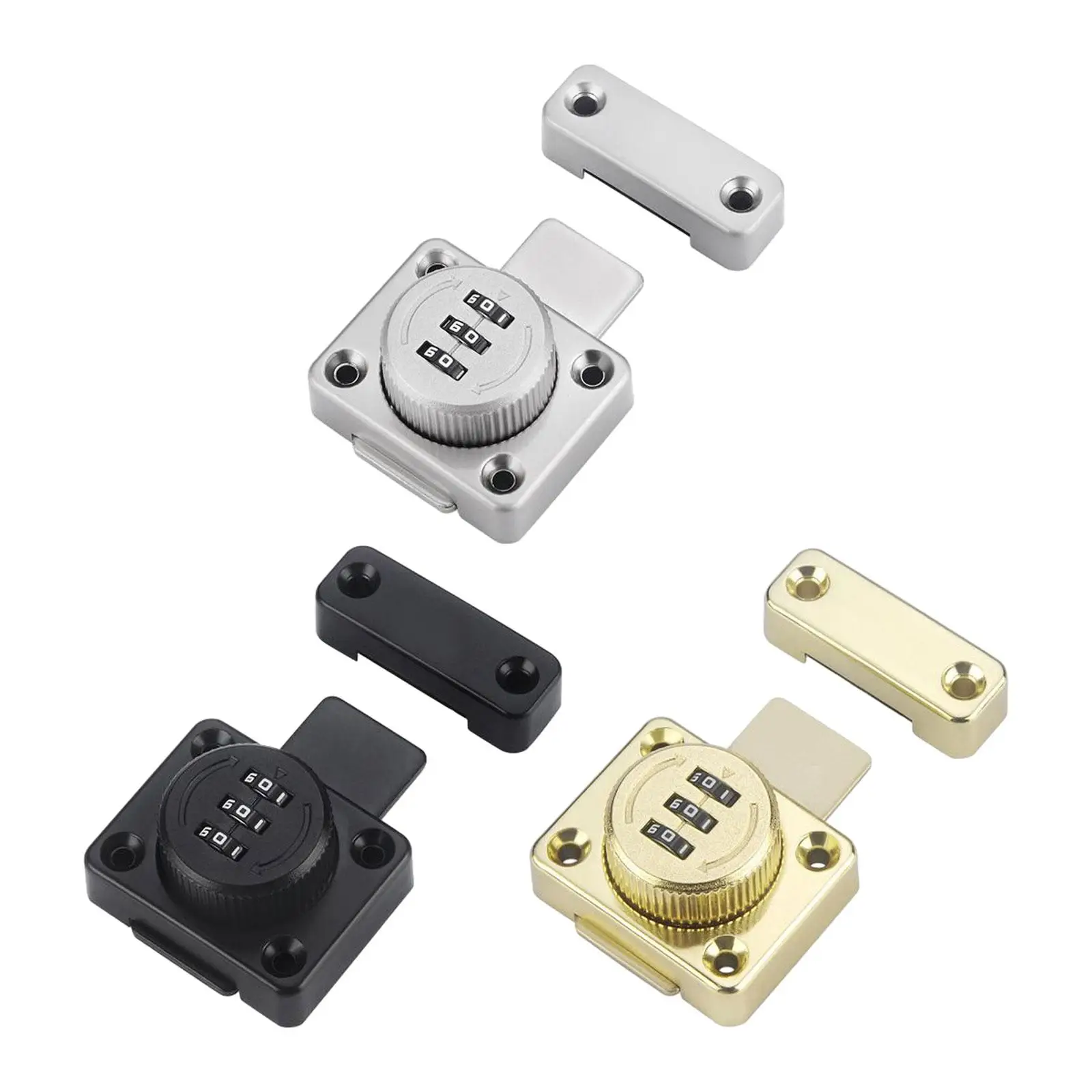 Description Picture 2 of itemDoor Security Sliding Bolt Lock Password Rotary Hasp Lock Locker Gate Easy to