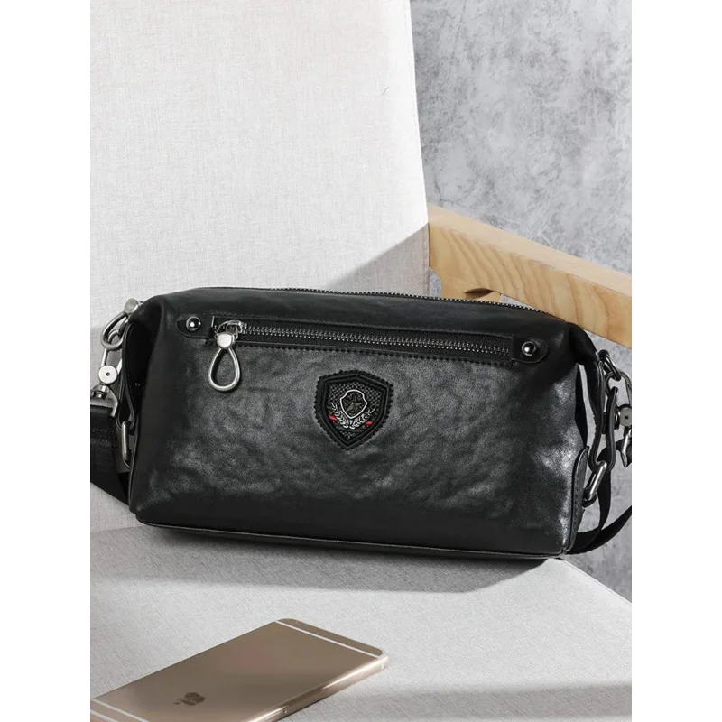 SENOFAN 2024 Shoulder Bag Men Pillow Clutch Genuine Cowhide Crossbody Messenger Bags For Man Large Capacity Ipad Hand Bag Male