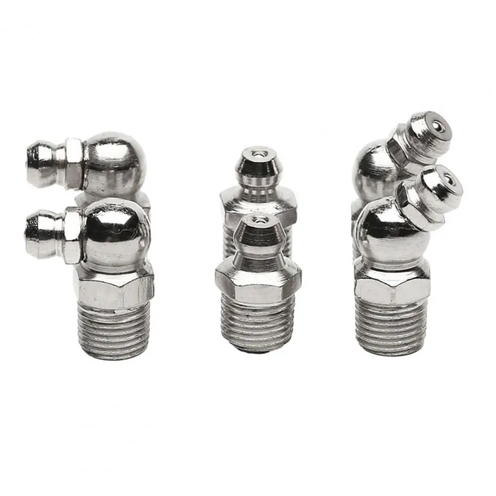 Grease Nozzle Nickel-plated Iron Lubrication Tip Fixings for Mechanical Equipment 60pcs M6/m8/m10 Grease Tool Accessories Bend