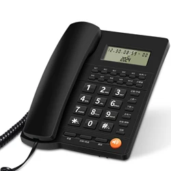 Corded Telephone with Display and Hands - Free Dialing for Home, Office, and Hospitality Settings (Black)