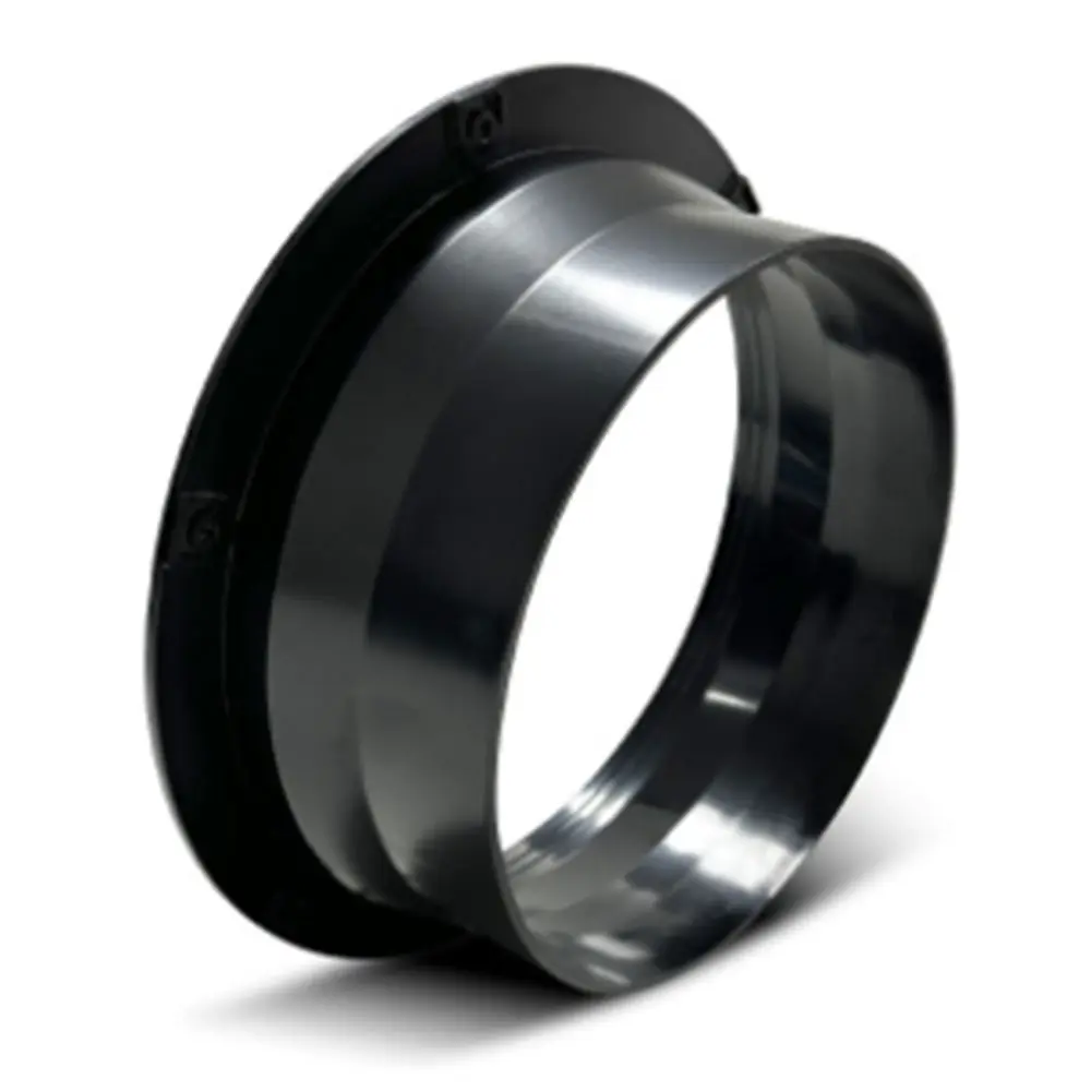 Black ABS Bevel Flange Adapter for Air Ventilation Hoses (50-160mm)