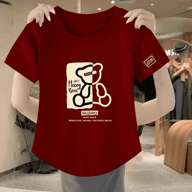 Right print burgundy [medium] letter bear