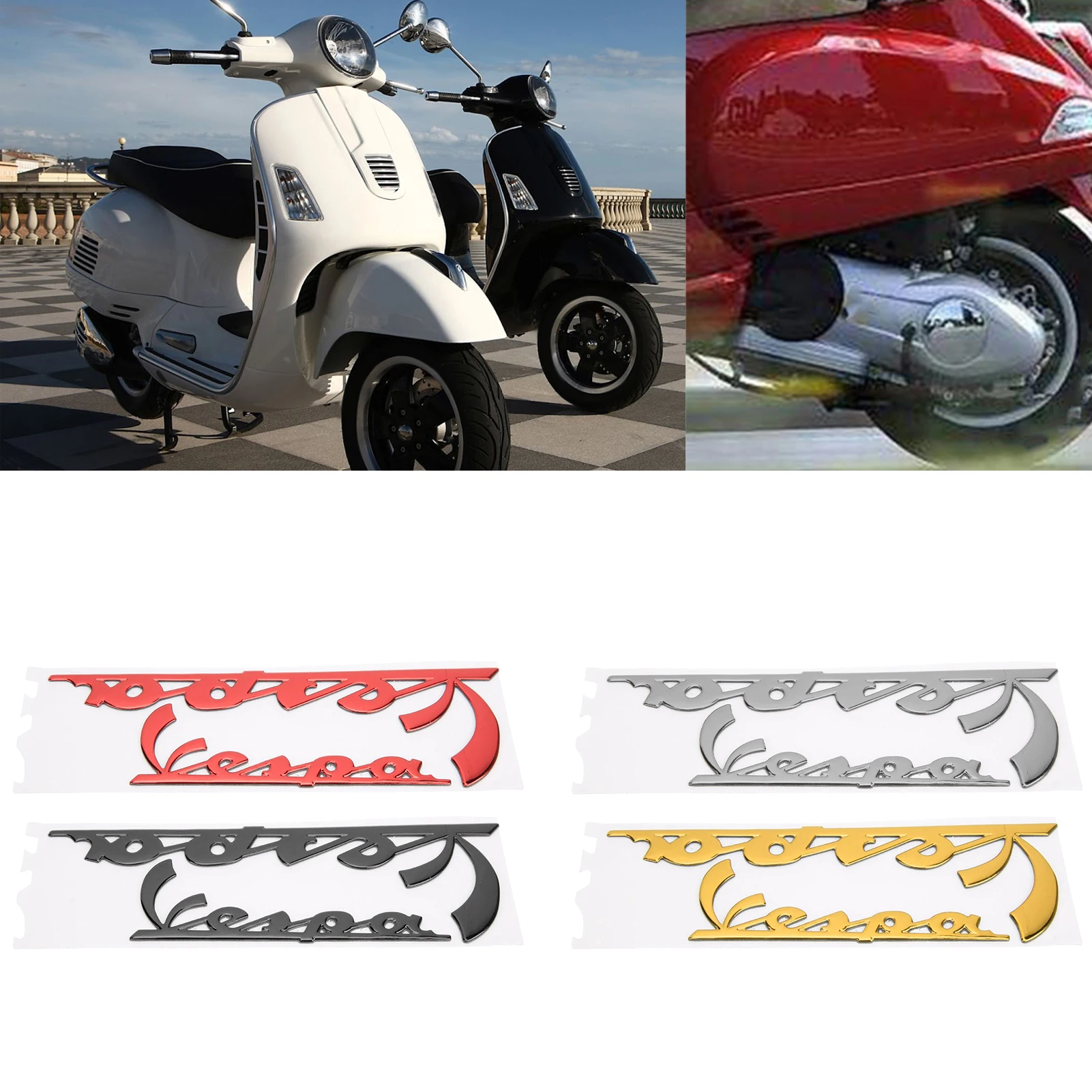 Motorcycle Stickers Emblem Sticker 3-Dimensional Decal for Vespa GTS300 LX125 LX150 IE Sprint Primavera 300 LX LXV Super reflective stickers motorcycle stickers vinyl stickers custom stickers motorcycle accessories motorcycle helmet stickers motorcycle tank sticker
