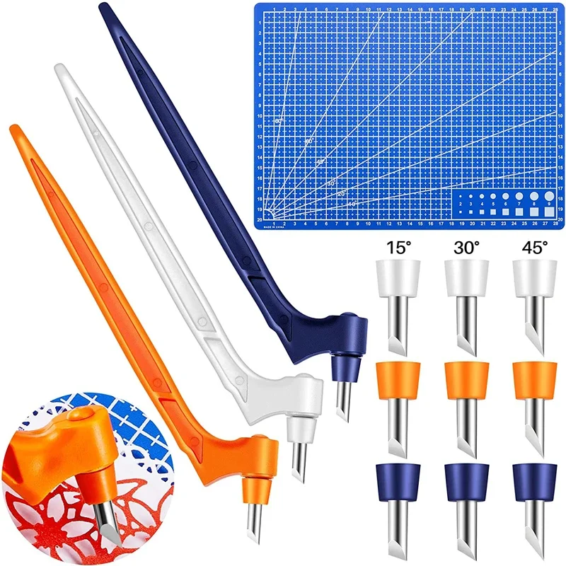 Craft Cutting Tools 3Pcs 360-Degree Rotating Carbon Steel Replacement Blade Cutting Mat DIY Paper Craft Scrapbooking Supply 1Pc cutting mat craft cutting tool