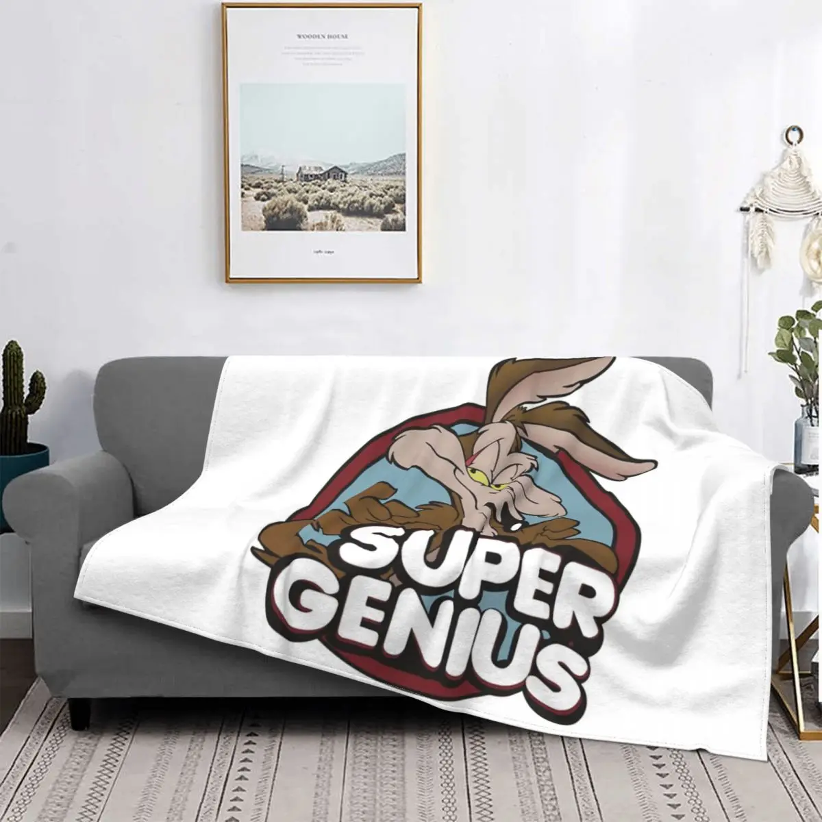 

Классическое всесезонное теплое покрывало для дома и путешествий с изображением Койота