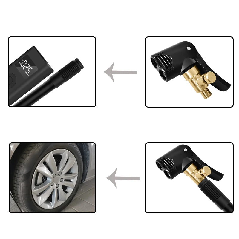 Description Picture 6 of itemBicycle Air Nozzle Brass Portable Tire Chuck Pump Valve Connector Adapter Bike Tyre Wheel Valves Part Inflatable Pumps