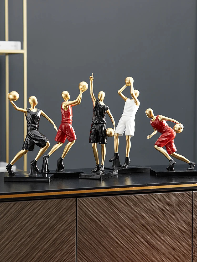 

Modern simple creative basketball ornaments boy Resin Figure figurine