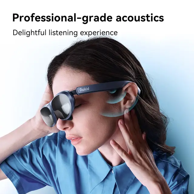 Rokid Max AR Smart Glasses with 360" Micro-OLED Display Compatible with iPhone Android Phones Laptops Switch Steam Deck PS4 - Image 3