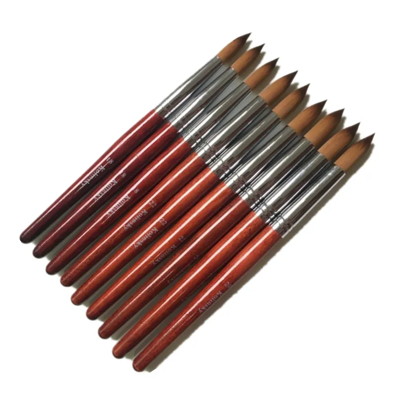 1PCS 100% Kolinsky Sable Acrylic Nail Art Brush No. 10#12#14#16#18#20#22#24 UV Gel Carving Pen Liquid Powder DIY Nails Drawing 2