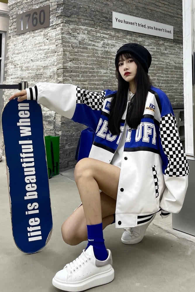 

Женская куртка-бомбер Varsity, пальто для девушек, бейсбольная куртка с длинным рукавом, Осень-зима