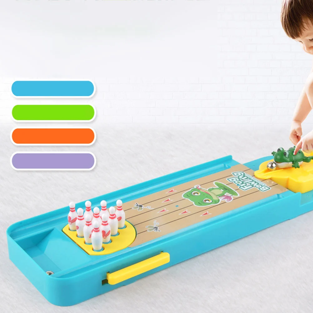 Mini Bowling Ball Desktop Bowling Game Finger Catapult Tabletop Sports Educational Toys for Kids